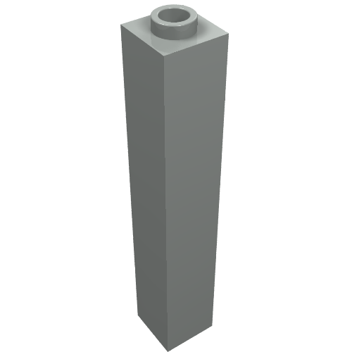 Lego Brick 1 x 1 x 5 with Blocked Open or Hollow Stud / Light Gray