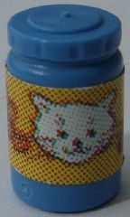 Lego Scala Accessories Jar Jam / Jelly, Yellow Label with White Cat Face Pattern (Sticker) - Set 3110