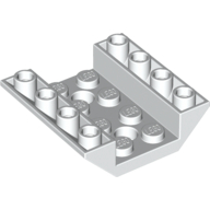 Lego Brick Sloped Inverted 45° 4 x 4 Double with 4 x 2 Recessed, 2 Holes / White