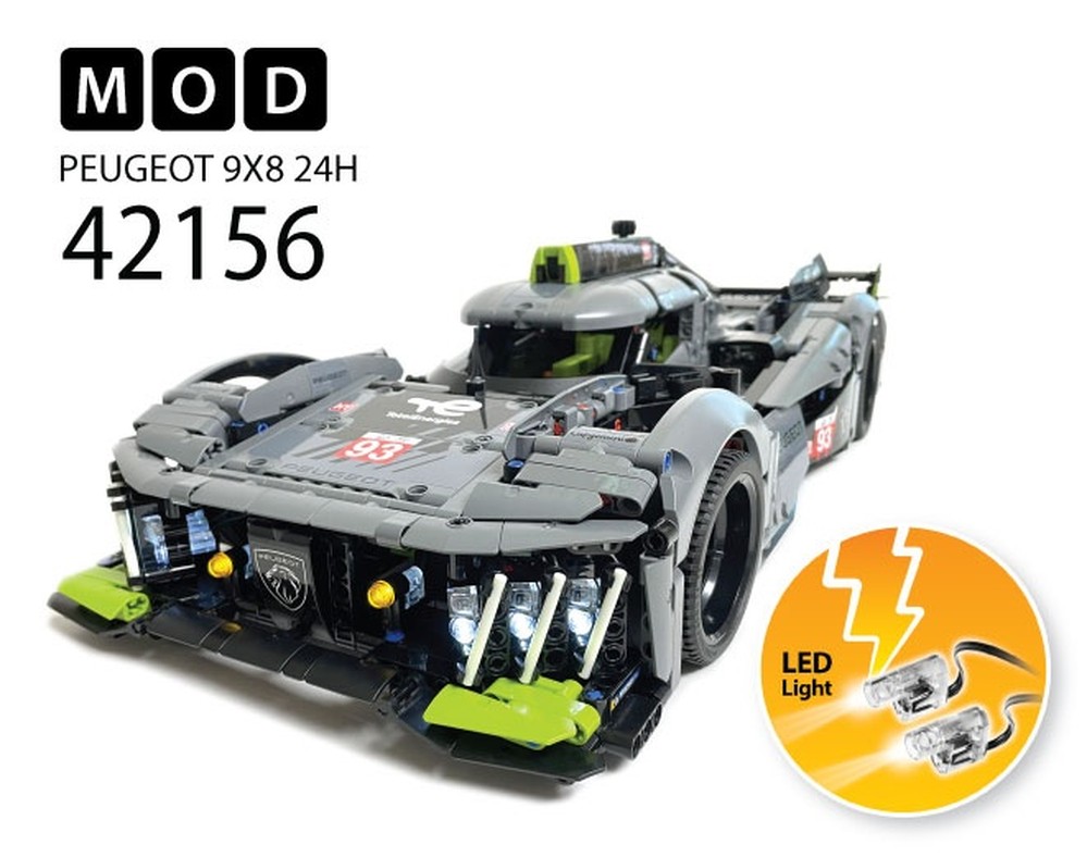 Lego 42156 PEUGEOT 9X8 24H Le Mans Hybrid Hypercar RC MOD for LED Light
