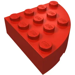 Brick Round Corner 4 x 4 Full Brick / Red