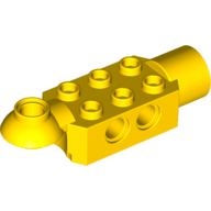 Lego Technic Brick Special 2 x 3 with Pin Holes, Rotation Joint Ball Half [Horizontal Top], Rotation Joint Socket / Yellow
