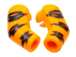 Arm, (Matching Left and Right) Pair with 3 Black Stripes (Tiger) Pattern / Orange