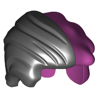 Lego Hair Tidy Black Side and Purple Messy Side (Two Face) / Black