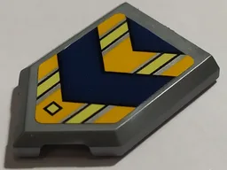 Tile, Modified 2 x 3 Pentagonal with Dark Blue Arrows Pattern (Sticker) - Set 70322