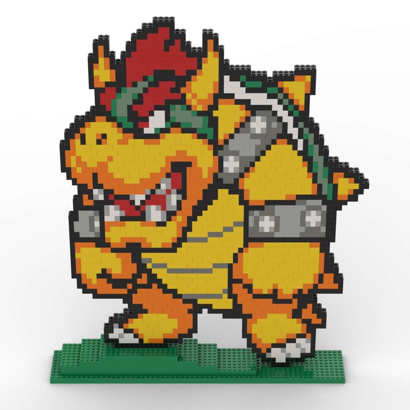 Lego 2D Bowser Sculpture