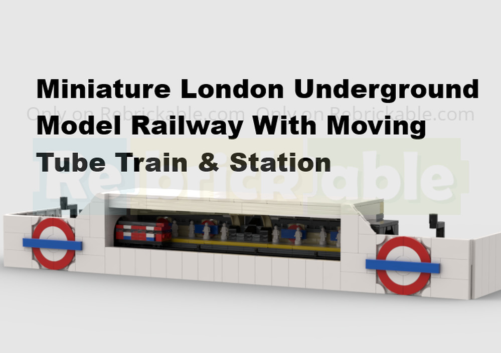 Lego Miniature Working London Underground Model Railway With Tube Train & Station
