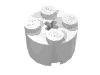 Brick Round 2 x 2 with Axle Hole / White
