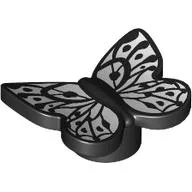 Insect, Butterfly with Silver Wings Print / Black