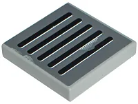 Tile 2 x 2 with Black Grille and Wear Marks on Dark Bluish Gray Background Pattern Model Left Side (Sticker) - Sets 7256 / 7283