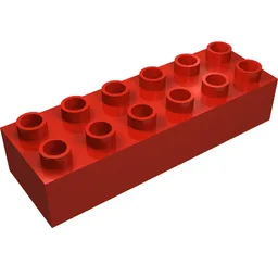 Duplo Brick 2 x 6 / Red