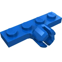 Plate Special 1 x 4 with Towball Socket, Long, 4 Slots / Blue
