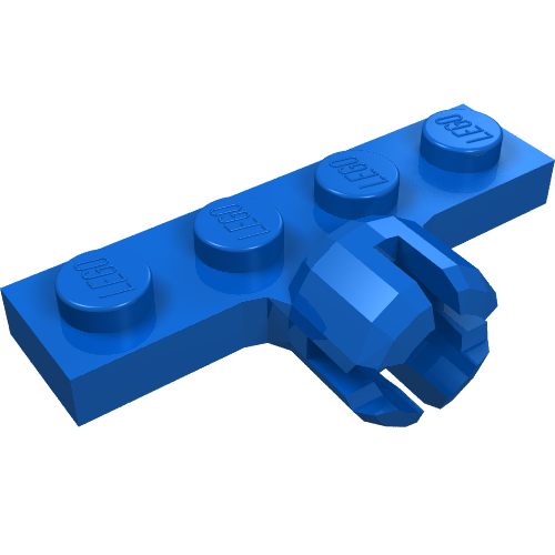 Lego Plate Special 1 x 4 with Towball Socket, Long, 4 Slots / Blue