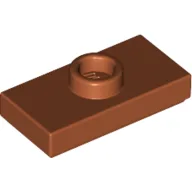 Plate Special 1 x 2 with 1 Stud with Groove and Inside Stud Holder (Jumper) / Dark Orange