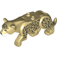 Lego Animal, Big Cat, Leopard with 2 Studs, Spots Print / Tan