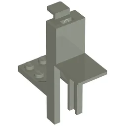 Forklift Mast and Carriage 2 x 2 Plate and Light Gray Fork [Complete Assembly] / Light Gray