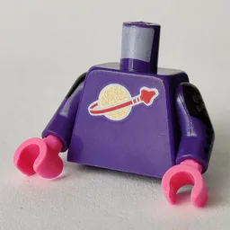Torso, Classic Space Logo, Gold Lapels Print, Dark Purple Arms, Dark Pink Hands [Plain] / Dark Purple