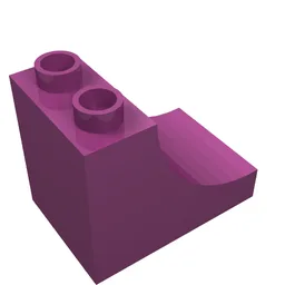 Duplo Brick 2 x 3 x 2 with Curve / Magenta