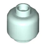 Minifig Head [Plain] [Hollow Stud] / Light Aqua