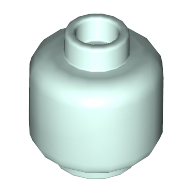 Lego Minifig Head [Plain] [Hollow Stud] / Light Aqua