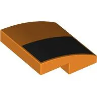 Brick Curved 2 x 2 x 2/3 with Black Triangle Print / Orange