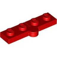 Hinge Plate 1 x 4 Swivel Top / Base - Hollow Clip [Complete Assembly] / Red