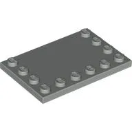 Plate Special 4 x 6, Studs on 3 Edges / Light Gray