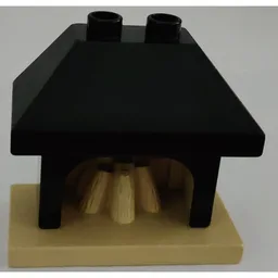 Duplo Fireplace with Black Top with 2 Top Studs / Tan
