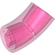 Brick Round 2 x 2 D. Tube with 45° Elbow and Axle Holes (Crossholes) at Each End [LONG] / Trans-Dark Pink
