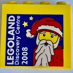 Brick 2 x 4 x 3 with 'LEGOLAND Discovery Centre 2008' Santa Claus Print / Yellow