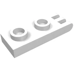 Hinge Plate 1 x 2 with 3 Fingers [Hollow Studs] / White