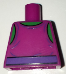 Lego Torso Spider-Man Tank Top over Bright Green Chest with Dark Purple Belt Pattern