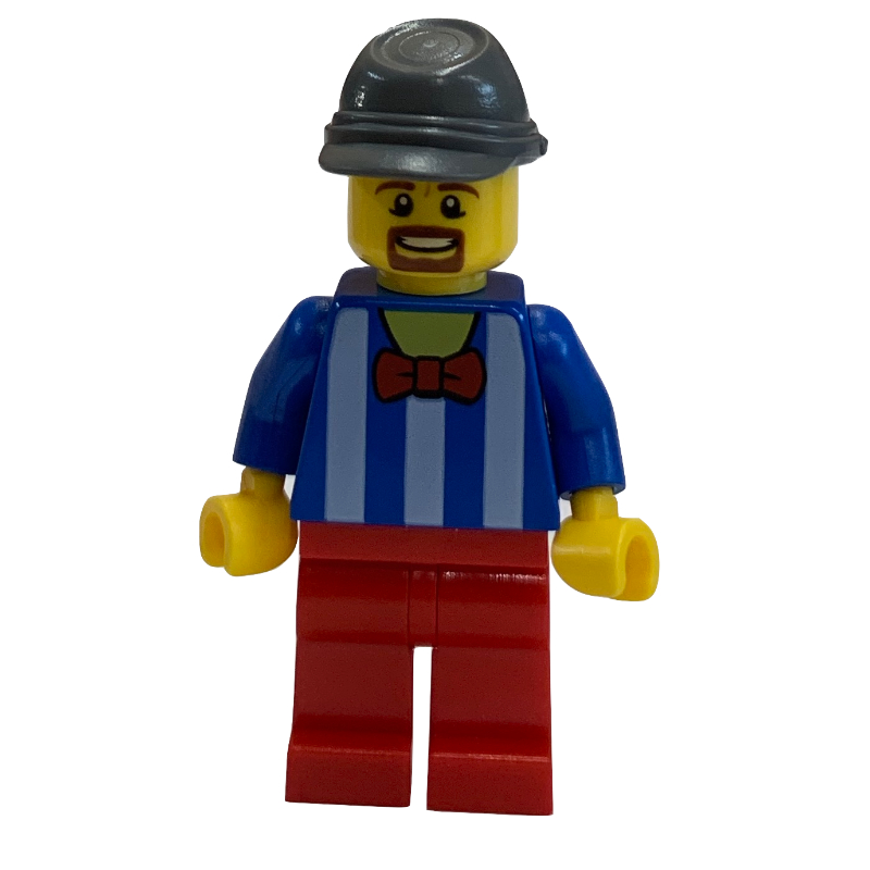 Lego Blue Torso, Red Legs, Dark Bluish Grey Kepi