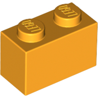 Lego Brick 1 x 2 / Bright Light Orange