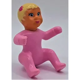 Belville Figure Baby, Light Yellow Hair, Dark Pink Butterfly Print / Dark Pink
