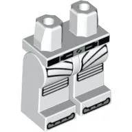 Hips and White Legs with Black and Silver Belt and Silver Panels Print / White