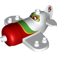 Lego Duplo Airplane with El Chupacabra Print / White
