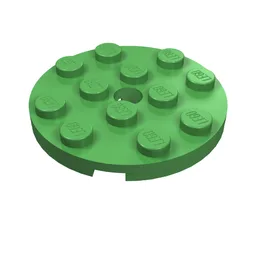 Plate Round 4 x 4 with Pin Hole / Bright Green