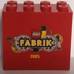 Brick 2 x 4 x 3 with 'LEGO FABRIK 2005' Print / Red