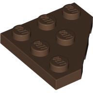 Lego Wedge Plate 3 x 3 Cut Corner / Brown