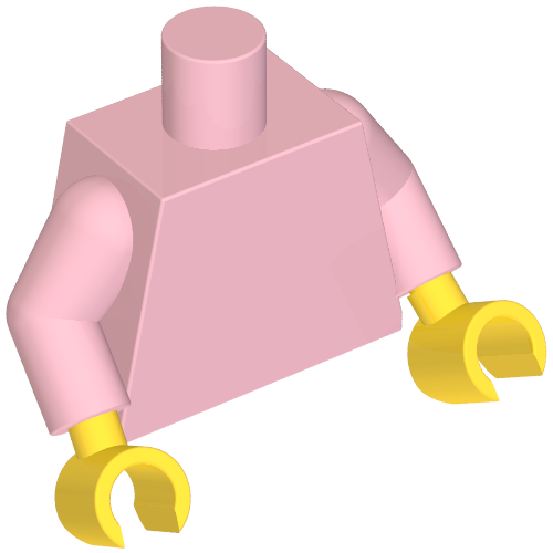 Lego Torso, Bright Pink Arms, Yellow Hands [Plain] / Bright Pink