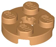 Plate, Round 2 x 2 with Axle Hole / Medium Nougat