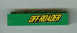 Brick 1 x 6 with Yellow 'OFF ROADER' Pattern Model Right Side (Sticker) - Set 4589