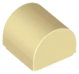 Brick Curved 1 x 1 x 2/3 Double Curved Top, No Studs / Tan