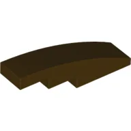 Brick Curved 4 x 1 No Studs [Stud Holder with Symmetric Ridges] / Dark Brown
