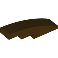 Lego Brick Curved 4 x 1 No Studs [Stud Holder with Symmetric Ridges] / Dark Brown