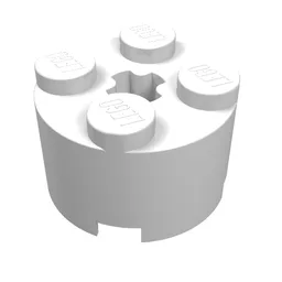 Brick Round 2 x 2 with Axle Hole / White