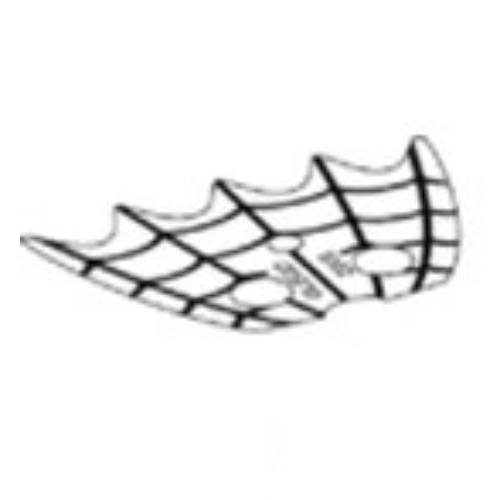 Lego Neckwear Cape Collar, Scalloped 5 Points, Black Spider Web Print / Trans-Clear
