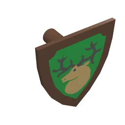 Shield Triangular with Forestmen Deer Head Print / Brown