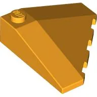 Brick Wedged, Sloped 18° 4 x 4 Corner / Bright Light Orange